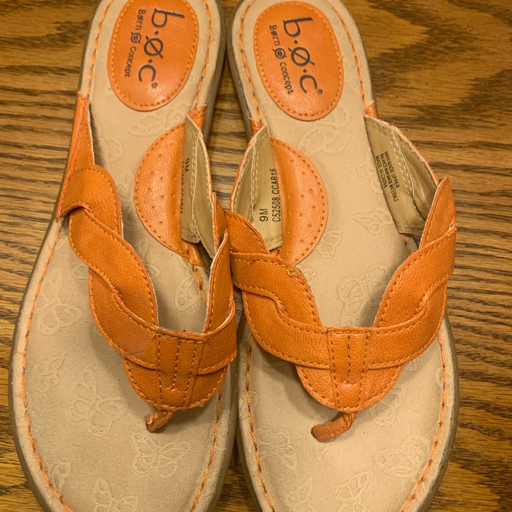 b.o.c. Orange Braided Slide Sandals size 9 summer fun, comfy, festivals cruise